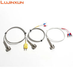 LUJINXUN  K type/PT100 U-shape Interface Strong Magnetic Adsorption Thermocouple 0-350 Degree with Stainless Steel Shielded Wire