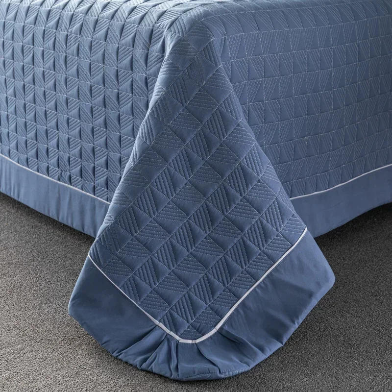 Description Picture 6 of itemLuxury Solid Color Quilted Polyester/Cotton Bed Skirt Bedspread Quilt Coverlet Bed Cover Pillowcases Blanket
