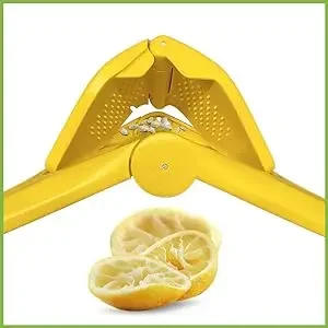 Description Picture 5 of itemMax Juice Extraction Lemon Lime Squeezer EasytoUse Flat Lemon Squeezer with Leverage Squeezer with Built in Strainer Yellow