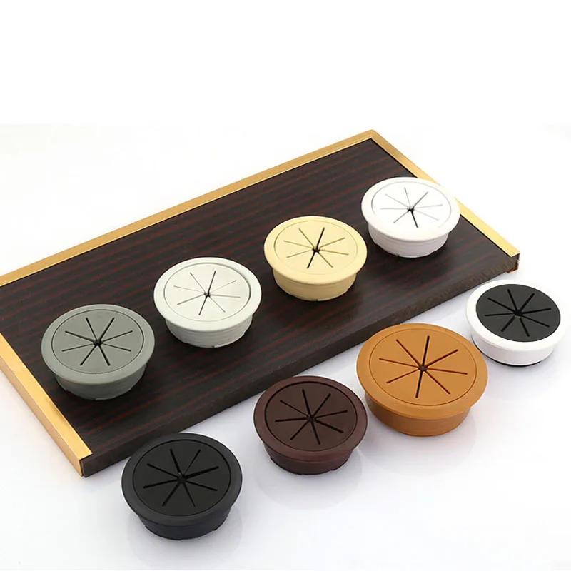 Description Picture 4 of item50/53/60/80mm Desk Wire Hole Cover ABS Plastic Round Cable Box Computer Thread Hole Table Line Hole Cover Decorative 7-color