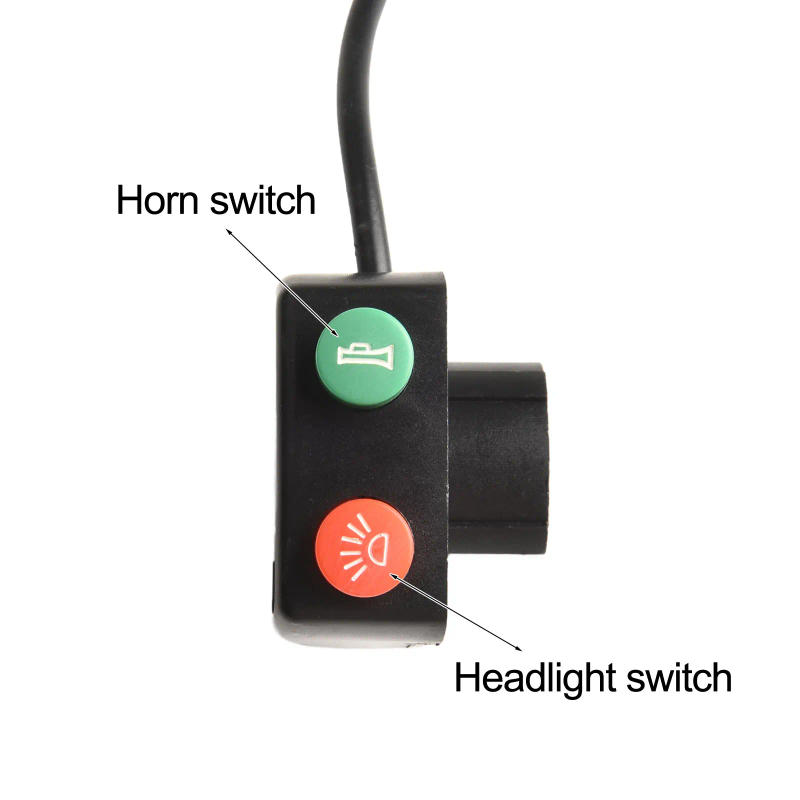 Description Picture 5 of item7/8" 12V Electric Bicycle Scooters Handlebar Control Switch For Headlight -Horn Switch ON OFF Button For ATV E-bike