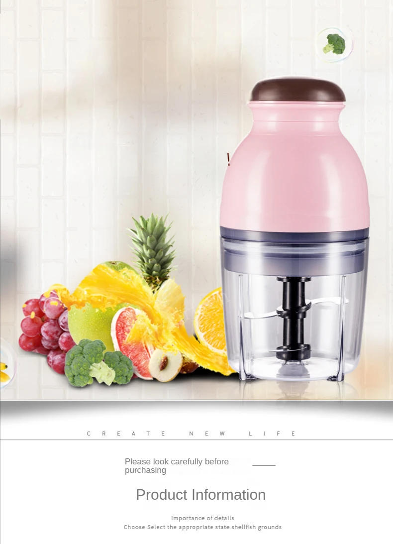 Description Picture 2 of item600ml Electric Kitchen Chopper Garlic Masher Meat Grinder Food Garlic Vegetable Chopper Crusher Food Processor Slicer Blender