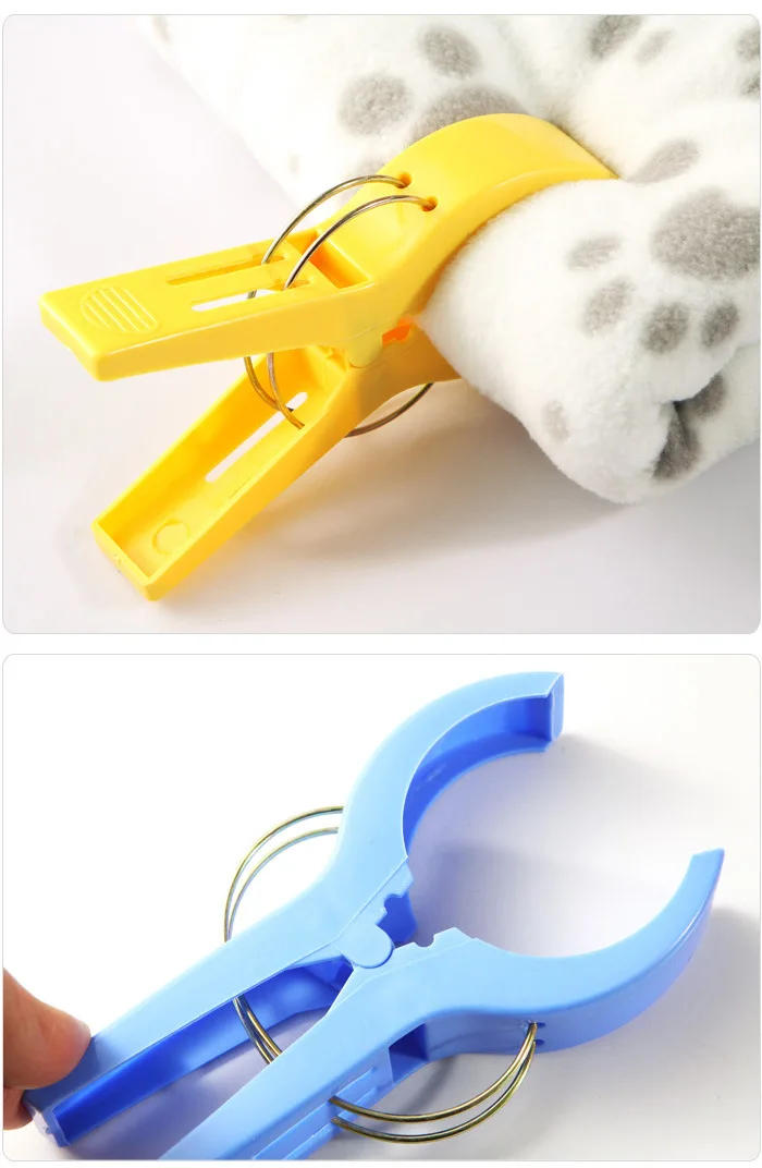 Description Picture 4 of item4/8pcs Large Bright Colour Clothes Clip Plastic Beach Towel Pegs Clothespin Clips To Sunbed Home Wardrobe Storage High Quality