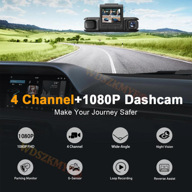 Description Picture 3 of item4camera Car DVR Video Recorder 360° Dash Cam Car DVR 24H Parking Monitor Front left right With Rear View camera Car Assecories