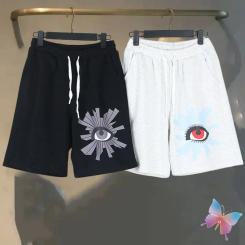 Hiphop Street Cleanfit HOUSE OF ERRORS Shorts Casual Loose Men Women Eye Print Split Shorts Drawstring Sports Pants