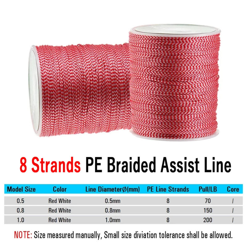 Description Picture 3 of itemWifreo 100meter 8/16 Strands PE Braided Assist Hooks Line Saltwater Fishing Jigging Hook DIY Trolling Lure Tied Line Rope/Cord