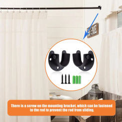 1 Set Closet Rod Bracket with Screws Rustproof Corrosion Resistant Simple Installation Curtain Rod Holder Closet Rod Support Kit