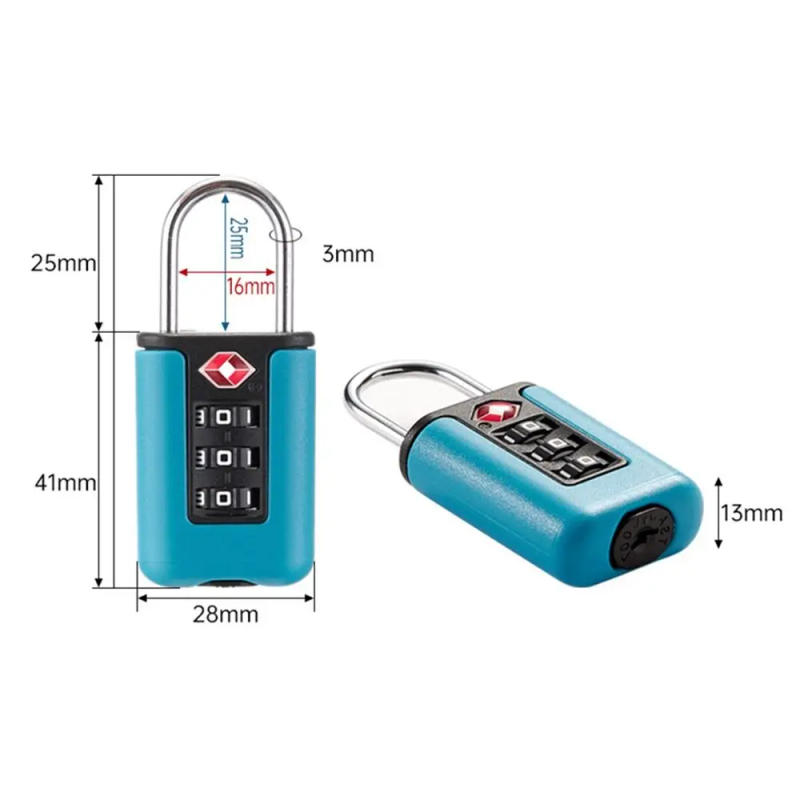 Description Picture 2 of itemCabinet Locker Security Tool Luggage Password Lock 3 Digit Combination Lock TSA Customs Code Lock Contrast Color Padlock