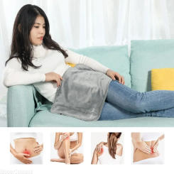 USB 5V Pad for Cramps & Back Pain Electric Heating Relief Heat Pad with 59 INCH Cable Mini Heated Blanket,INCH,Grey,19.6*11.8