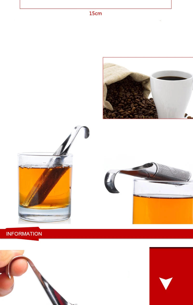 Description Picture 4 of itemKitchen Accessories New Tea Strainer Amazing Stainless Steel Infuser Pipe Design Touch Feel Holder Tool Tea Spoon Infuser Filter