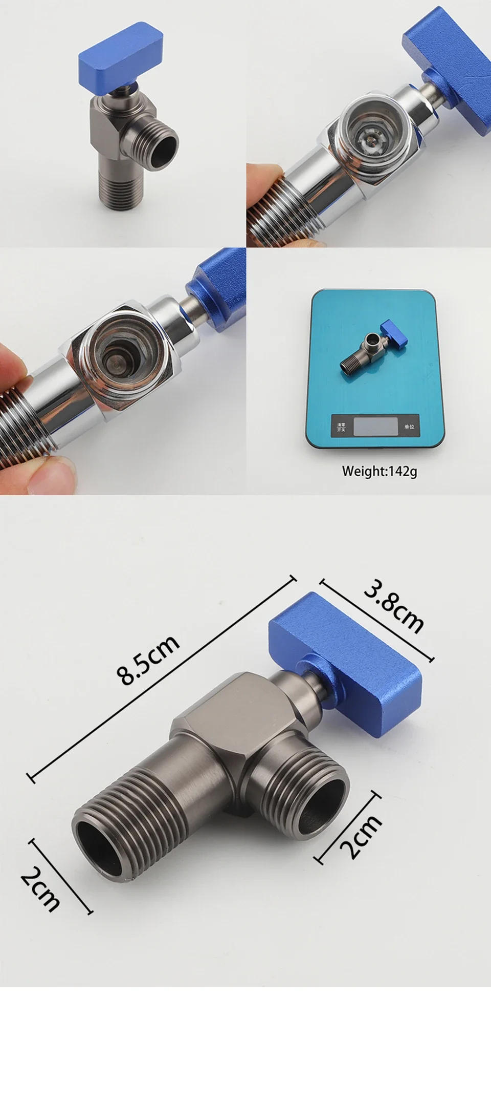 Description Picture 5 of itemFliger Brass Angle Valve Inlet Valves Diverter Valves Toilet Filling Valve Valve G1/2 Kitchen Bathroom Accessories