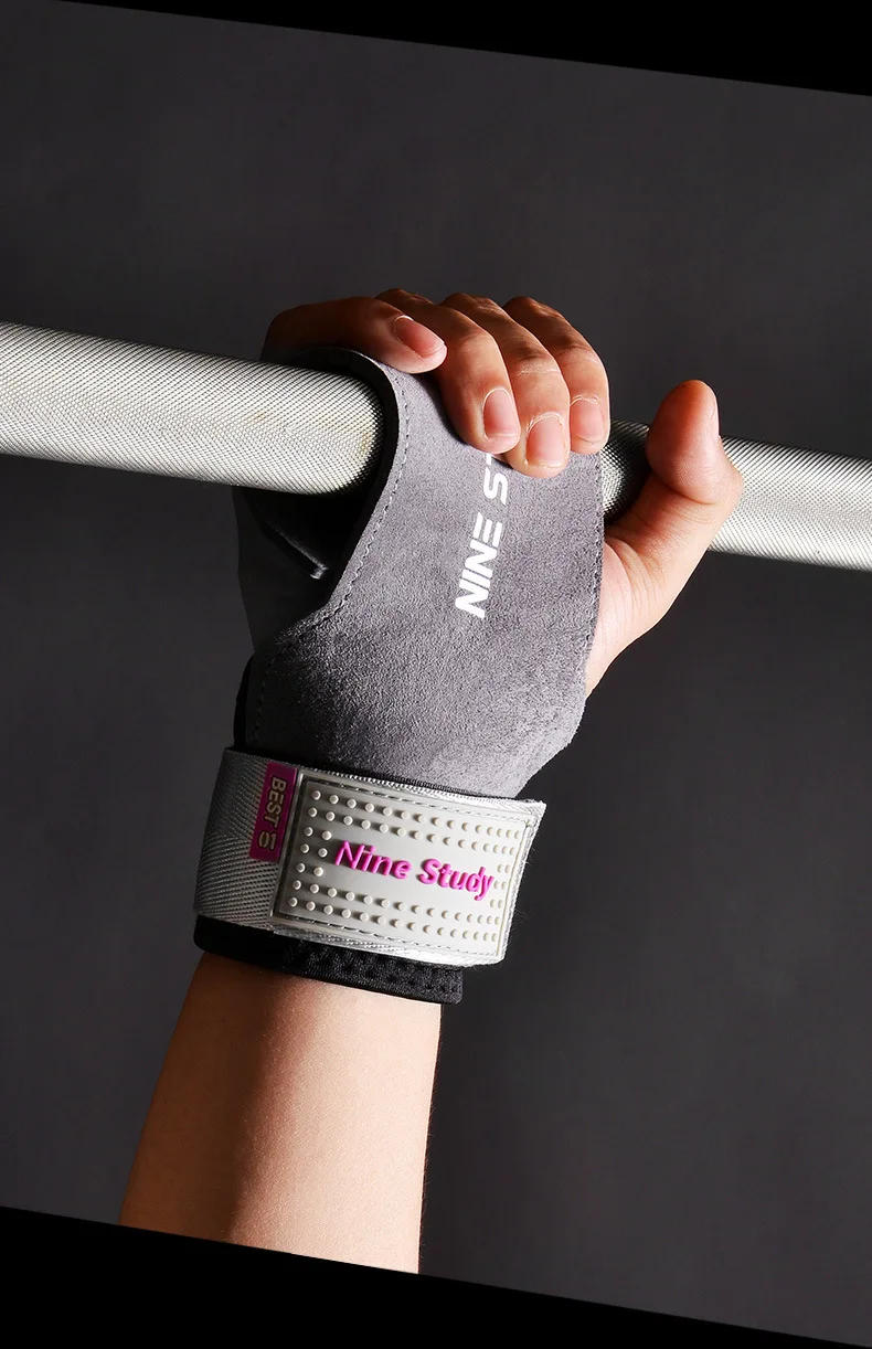 Description Picture 6 of itemCowhide Hand Protector Fitness Gloves for Weightlifting Horizontal Bar Gym Wrist Protector Pull Up Crossfit Assistance Band