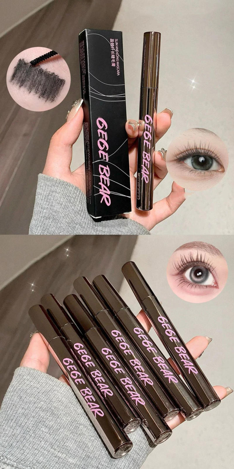 Description Picture 3 of itemSilk Fiber Matte Mascara Makeup Ultra-Fine Brush Lengthens Eyelashes Waterproof Fast Dry Brown Black Curling Mascara Comestic