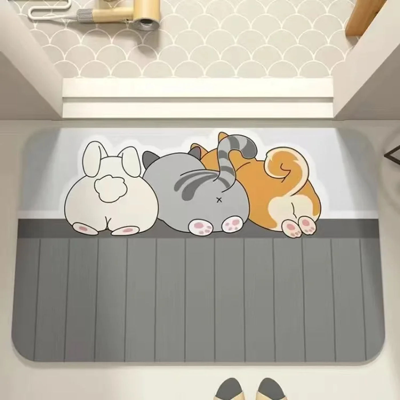 Description Picture 6 of itemCartoon Bathroom Soft Diatomaceous Mud Floor Mat, Bathroom Absorbent Foot Mat, Toilet Sink, Bedroom Mat, Carpet