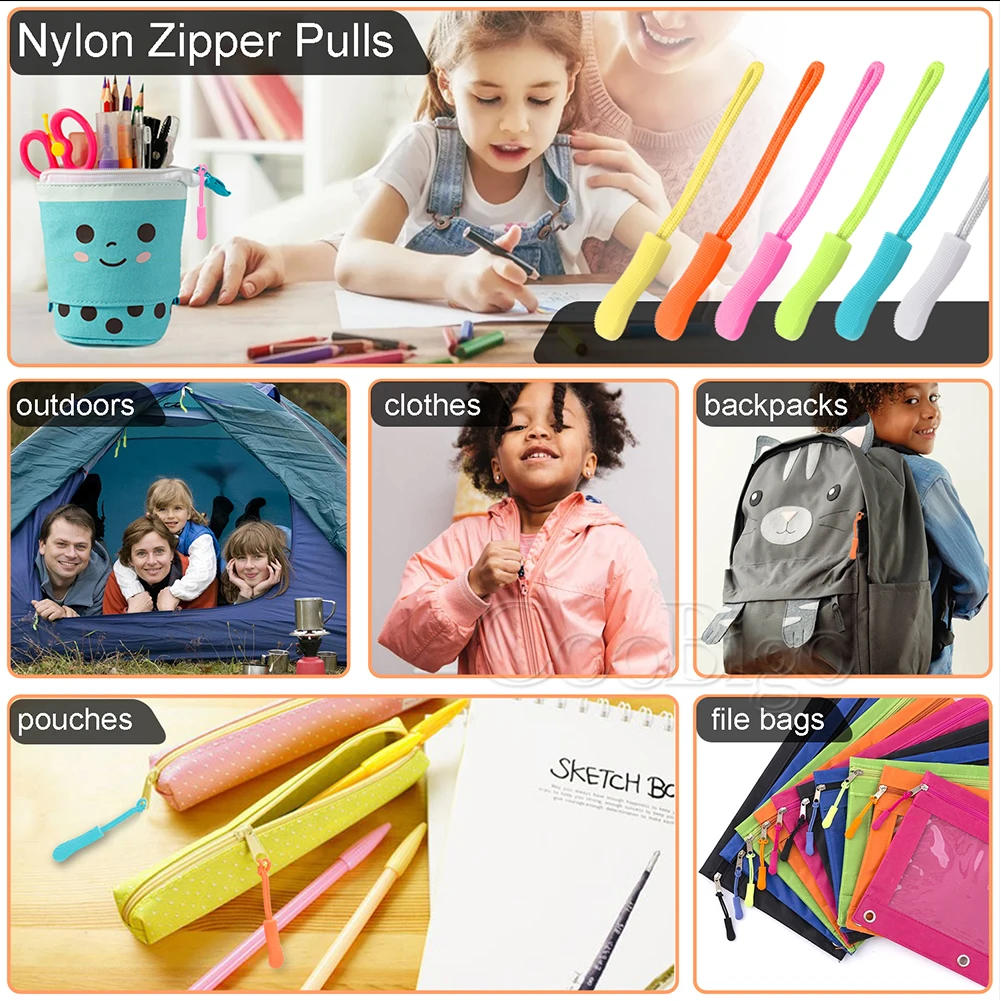 Description Picture 6 of item10pcs Zipper Pull Zip Puller Rope Slider Cord Fastener Strap Closures for Clothes Bag Wallet Sewing Accessories Haberdashery