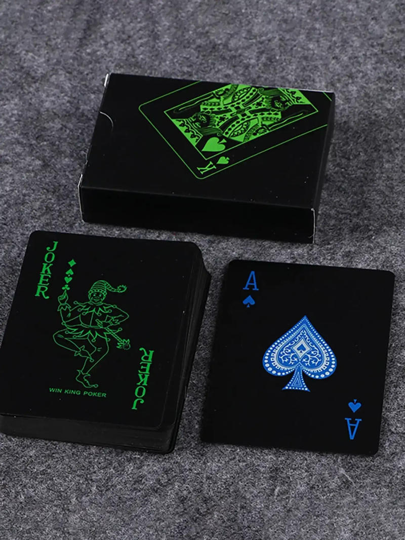 Description Picture 4 of item54pcs/set-Cardwaterproof Black Matte Playing  black plastic card board game card PVC card
