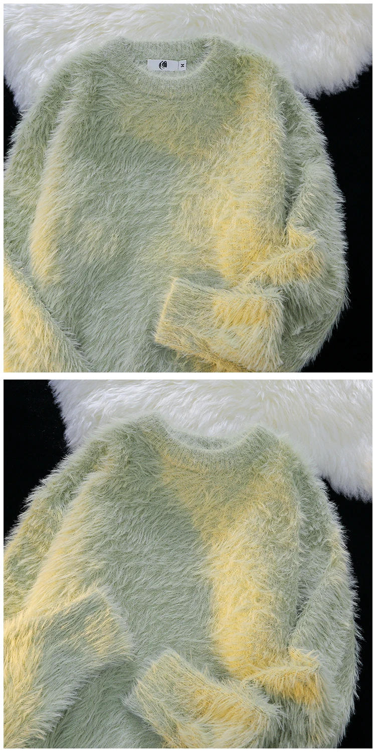 Description Picture 3 of itemMen 2024 Autumn Winter New Oversize Solid Color Knitted Jumpers Male O-neck Sweater Tops Men Long Sleeve Warm Pullovers S100