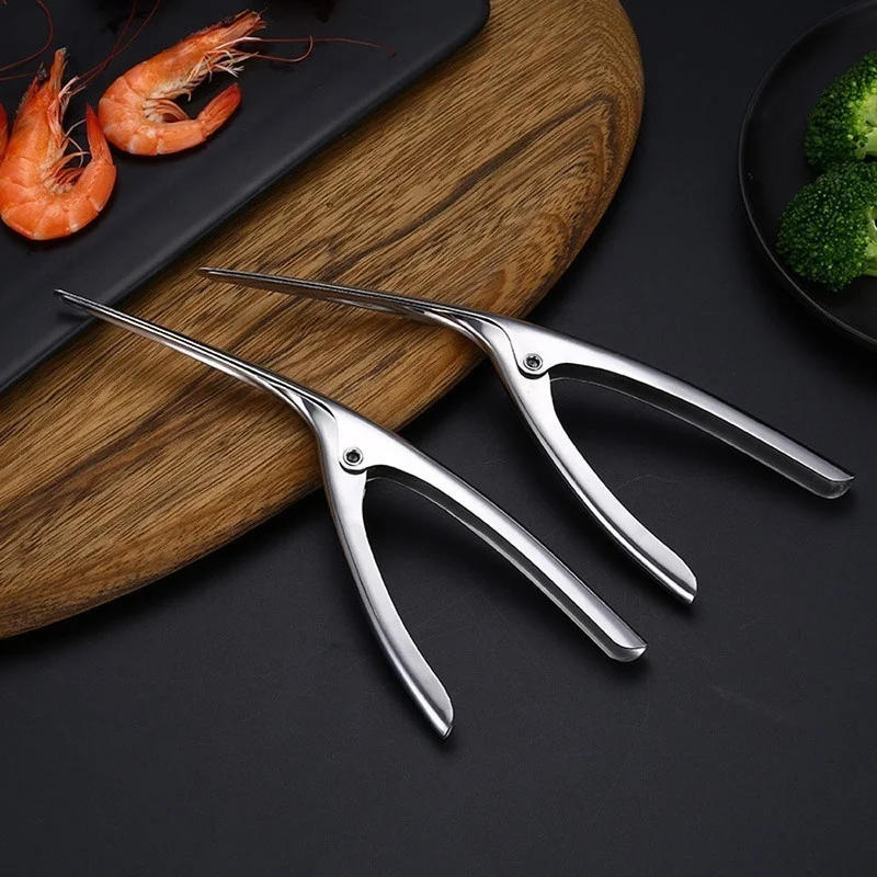 Description Picture 6 of itemKitchen Appliance Stainless Steel Shrimp Peeler Prawn Peeler Line Cutter Cleaning Shrimp Line Fishing Lobster Peel Seafood Tools