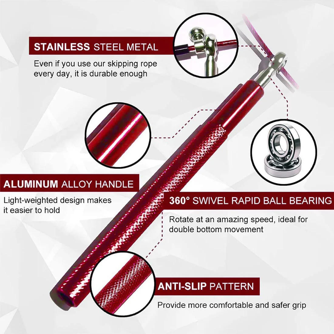 Description Picture 4 of itemSpeed Jump Rope Fitness Skipping Rope Steel Cordless Ball Bearing Workout for Boxing MMA Martial Arts Gym Equipment for Home