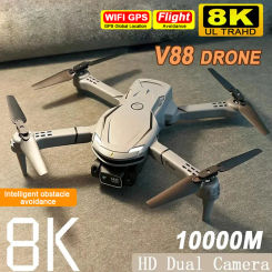 2024 New Mini V88 Drone 8K 5G GPS Professional HD Aerial Photography Remote Control Aircraft HD Dual Camera Quadcopter Toy UAV
