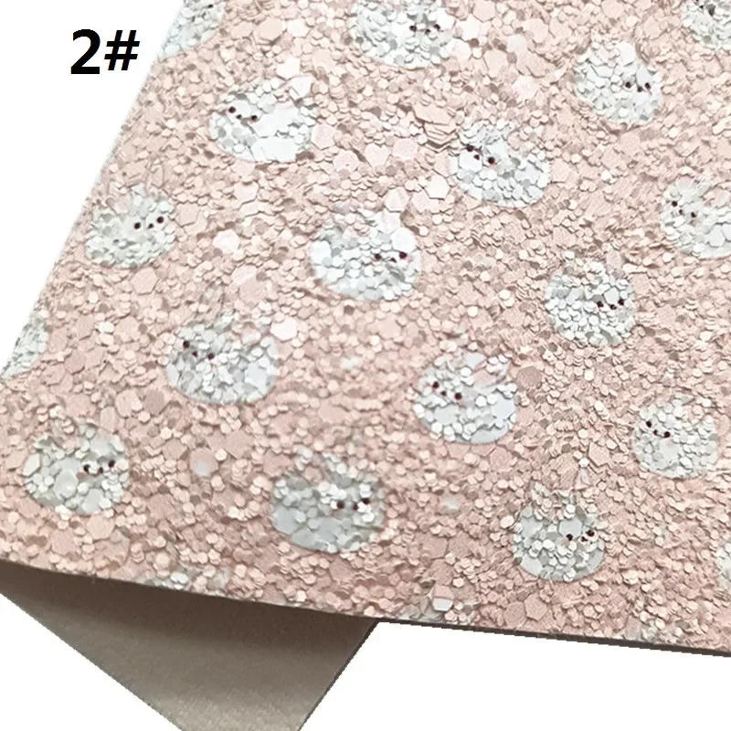 Description Picture 5 of itemBunnies Custom Glitter Leather Sheets Flowers Printed Synthetic Leather Weave Ostrich Dots Vinyl for DIY Craft 8.2"x11.4" SJ445