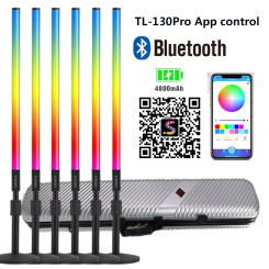 6Pack TL-130Pro Smart Synkitt APP Control Bluetooth Rgb Led Tube Light Bar With Case Color Change Neon Dj Party Events Light