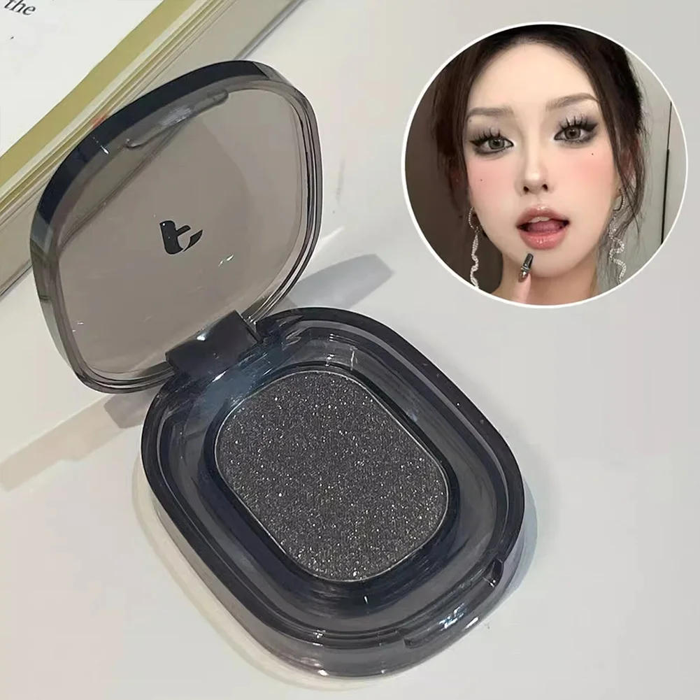 Description Picture 3 of itemMetallic Smoky Monochrome Eyeshadow Palette Glitter Punk Black Eye Shadow Palette Shimmer Pearl Eye Makeup Shiny Silkworm Shadow