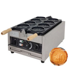 Customized Badge Snack Equipment New Snack 3-Piece Commercial Round Coin Waffle Maker