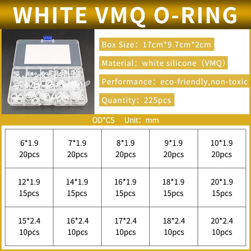 Description Picture 2 of itemMixbox boxed nitrile silicone fluorine rubber repair kit sealing valve waterproof combination kit gasket o-ring faucet machine