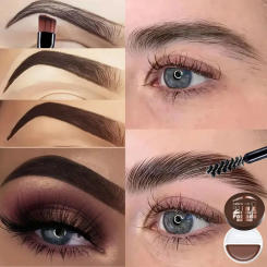 Eyebrow gel + eyebrow tape and eyebrow brush in one, dual-color eyebrow gel, vivid color, waterproof, does not smudge.