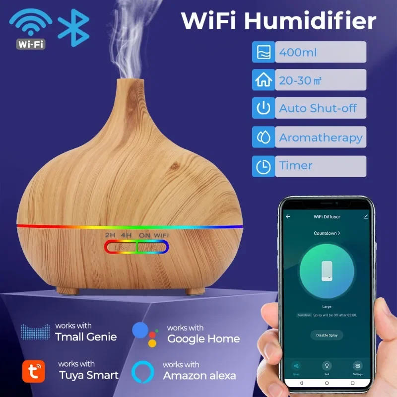 Description Picture 2 of itemWiFi smart 550ML Electric Aroma Diffuser Essential Oil Diffuser Air Humidifier Ultrasonic Remote Control Mist Maker Home