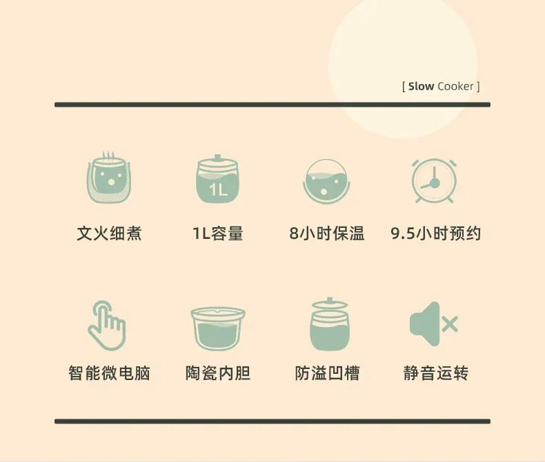 Description Picture 4 of item220V Bear fully automatic Mini Stew pot Porridge  casserole household electric stew ceramic BB soup porridge cooker AN