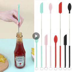 1PC Mini Retractable Silicone Spatula Scraper Silicone Oil Brush Kitchen Jam Butter Cream Telescoping Spatula Gadgets Set