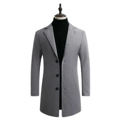 Popular Winter Jacket Single Breasted Warm Slim-fitting Buttons Jacket  Autumn Trench Coat for School