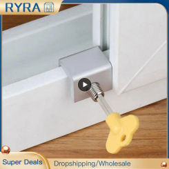 Aluminum Alloy Door Screen Window Lock Stopper Sliding Window Anti-theft Door Protective Lock Baby Child Pet Safety Lock Buckle