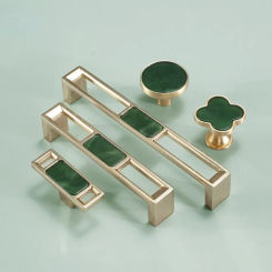 1PCS Zinc Alloy Door Knobs Handles Cabinet Shell Resin Elegant Furniture Handles Kitchen Cupboard Drawer Pulls Lever Interior