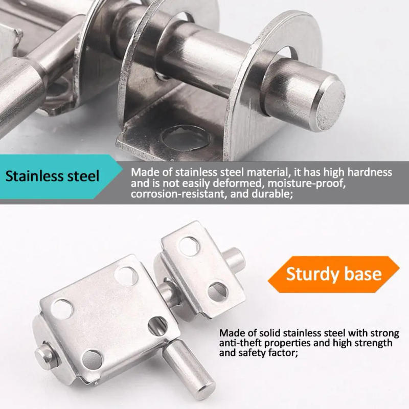 Description Picture 4 of item1Pcs Sliding Gate Bolt Shed Toilet Door Lock Stainless Latch Security Bolt Hardware Home Latch Anti-theft Door Window Steel B6M3