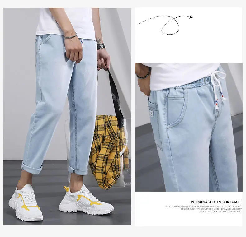 Description Picture 6 of itemMen Jeans Male Trousers Simple Design High Quality Cozy All-match Students Daily Casual Korean Fashion Ulzzang Ins  3XL