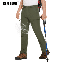 KEFITEVD Waterproof Hiking Pants Men's Lightweight Quick Dry Trousers Zipper Pockets Outdoor Climbing Camping Pants Fishing Male