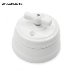 High Quality Home Improvement Ceramic Knob Switch Wall Lamp Electrical Switch EU Socket 110-250V