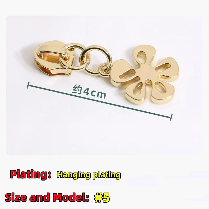 Description Picture 5 of itemMetal Plum Blossom Shape Zipper Slider Puller Zipper Repair Kit Zipper Pull Replacement Slider For DIY Sewing Clothing Luggage