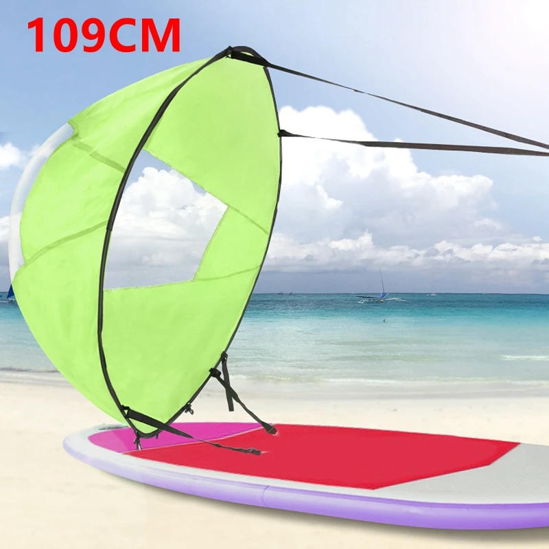 Description Picture 5 of item42'' Foldable Kayak Boat Wind Sail Surfing Wind Paddle Kayak Sail Durable Downwind Paddle Rowing Boats Wind Window Drop Ship Hot