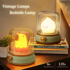 Desktop LED Night Light LED Cute Flameless Night Light Rechargeable Dimmable Portable Table Lamp Bar Hotel Bedroom Home  Decor