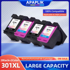 APAPLIK 2Set 301 XL Ink Cartridges For HP 301XL For HP Deskjet 2540 2541 2542 2543 2544 2546 1000 1010 1011 Envy 5530 Printers