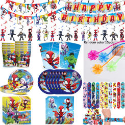 Spiderman Birthday Decoration Spidey And His Amazing Friends Party Supplies Aluminum Foil Balloon For Kids Disposable Tableware