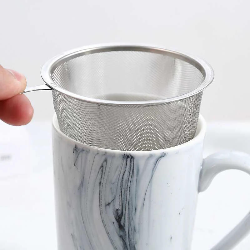 Description Picture 5 of item1Pc Fine Tea Strainer Filters Stainless Steel Mesh Tea Infuser Colander Reusable Teapot Infuser With Handle Tea Cup Filter
