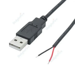 5V 2.1A USB 2.0 2 Pin DIY USB Male Jack Connector Cable Power Charge Extension Cable Cord 15/30/50/100cm Connector Adapter