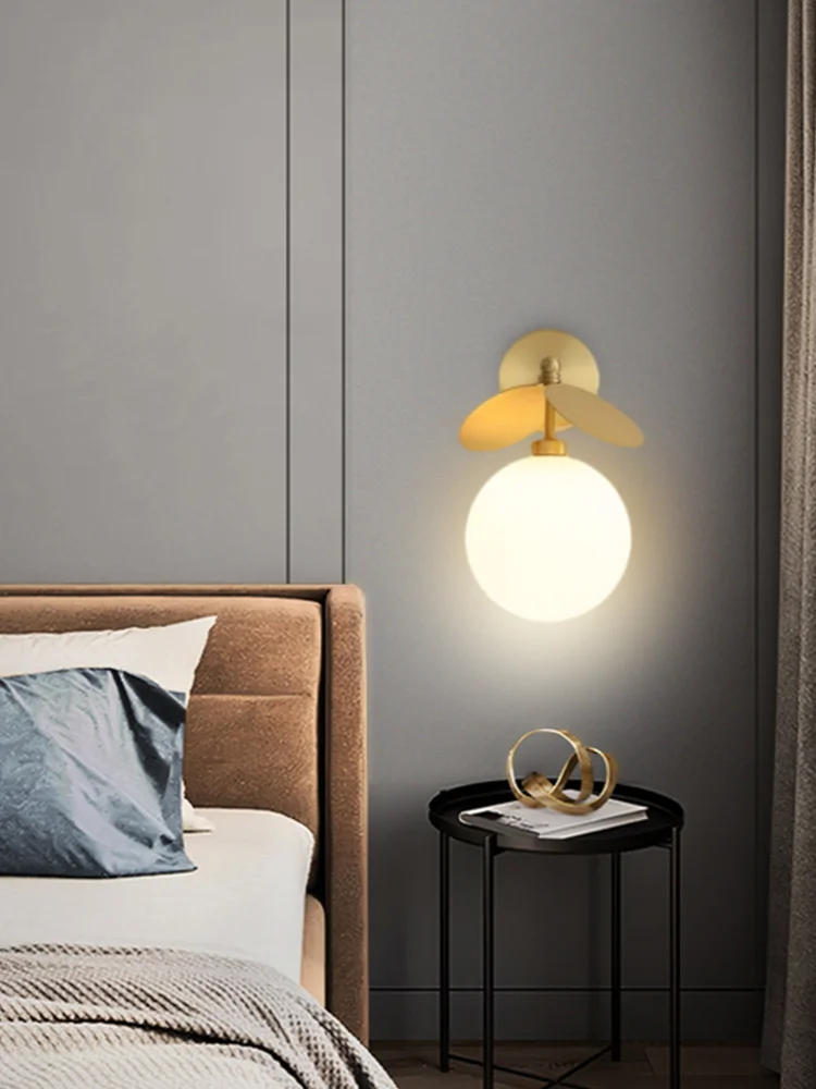 Description Picture 5 of itemModern Led Lights Wall Lamp Glass Ball Light Nordic Minimalist Living Bedroom Bedside Wall Sconce Dining Kitchen Indoor Fixture