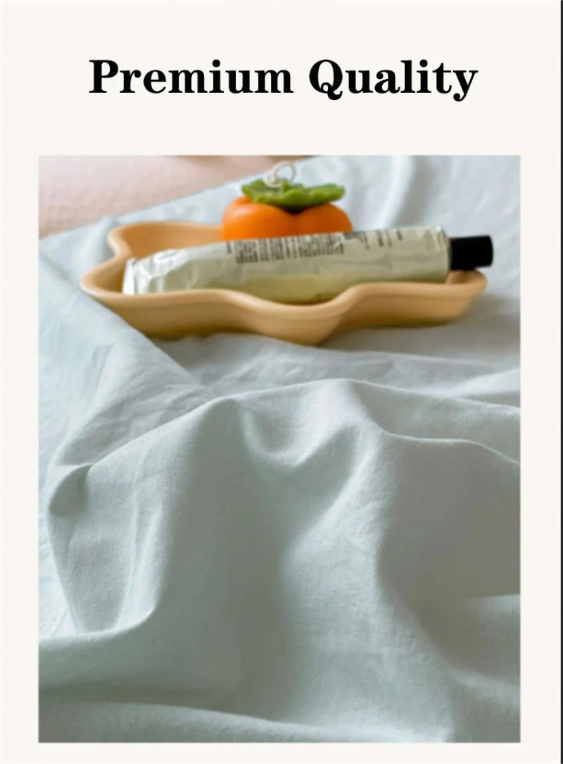 Description Picture 4 of itemWashed Cotton Mattress Covers with Elastic Band Solid Color 1pc Fitted Sheet Soft Comfort Mattress Protector Queen King Size Bed