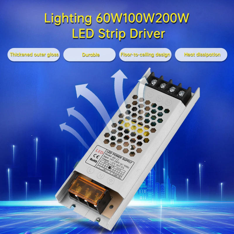 Description Picture 3 of itemUltra Thin LED Power Supply DC 12V Lighting Transformers 60W 100W 200W AC 190V-240V Driver For LED Strip Lights Driver